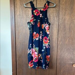 Iz Byer MINI DRESS Blue Orange, Pink Halter style for Cocktails, Spring Break M